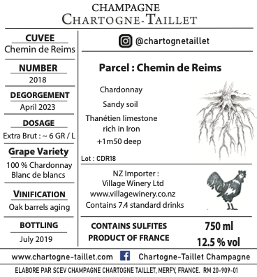Champagne Chartogne-Taillet Chemin de Reims Extra Brut 2018 750ml