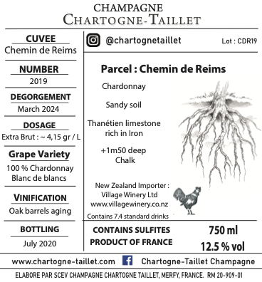 Champagne Chartogne-Taillet Chemin de Reims Extra Brut 2019 750ml