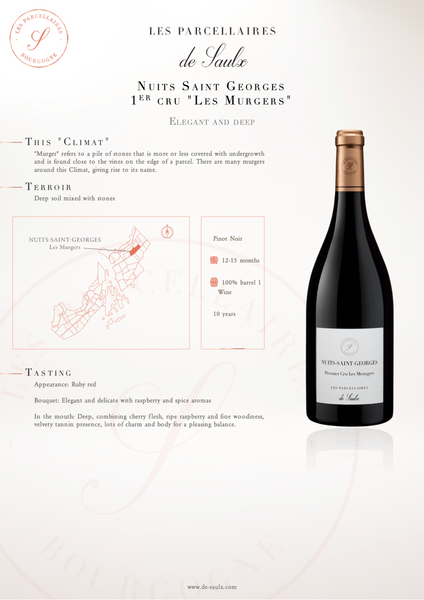 Les Parcellaires de Saulx Nuits Saint Georges 1er Cru Les Murgers Rouge 2018 750ml