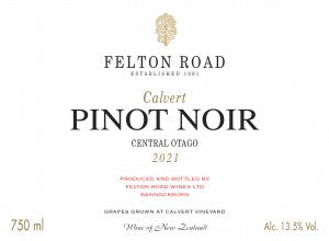 Felton Road Calvet Pinot Noir Central Otago 2021 750ml