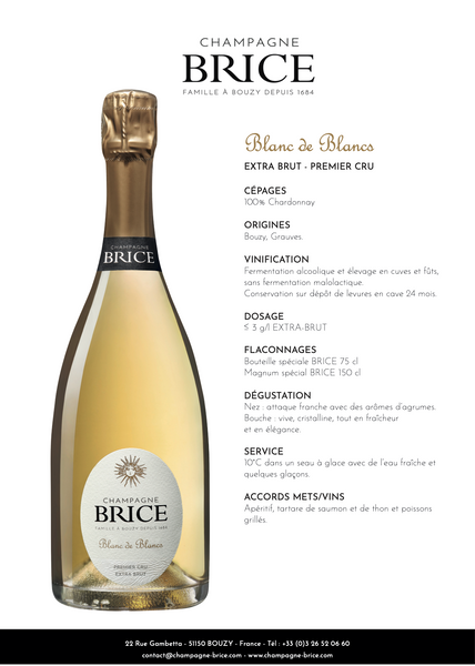 Champagne BRICE Blanc de Blanc 1er Cru Brut NV 1500ml