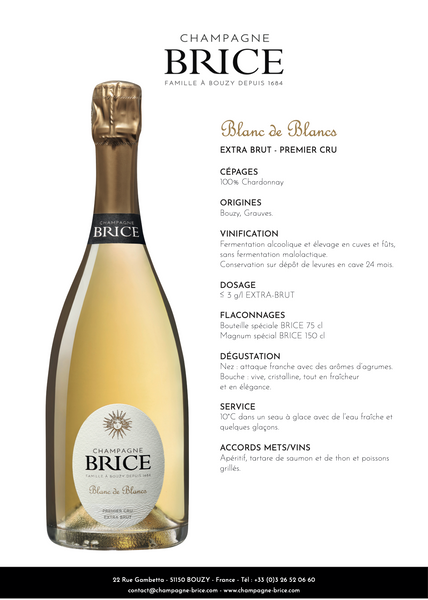 Champagne BRICE Blanc de Blanc 1er Cru Brut NV 750ml