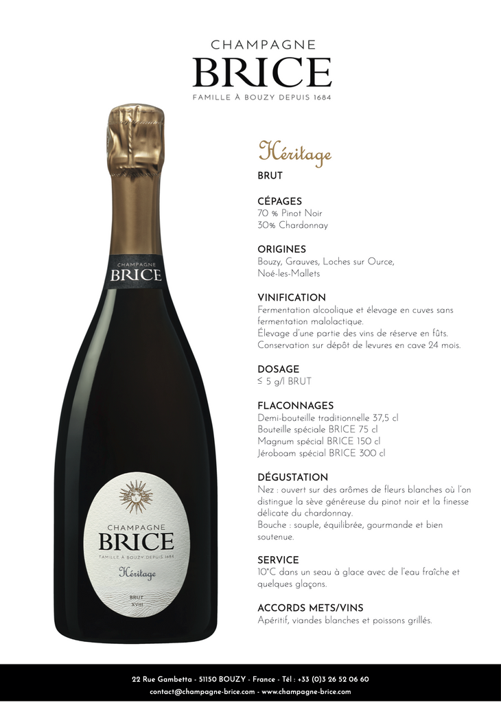 Champagne BRICE Heritage Brut NV | NZ – The Village Winery