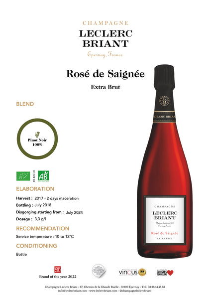 Champagne Leclerc Briant Rose de Saignee Extra Brut 2017 750ml