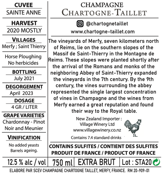 Champagne Chartogne-Taillet Cuvee Sainte Anne Brut NV 750ml