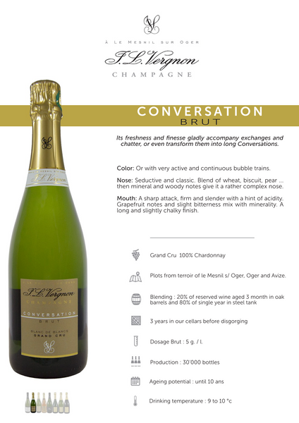 Champagne J L Vergnon Conversation Brut Grand Cru Blanc de Blancs NV 375ml