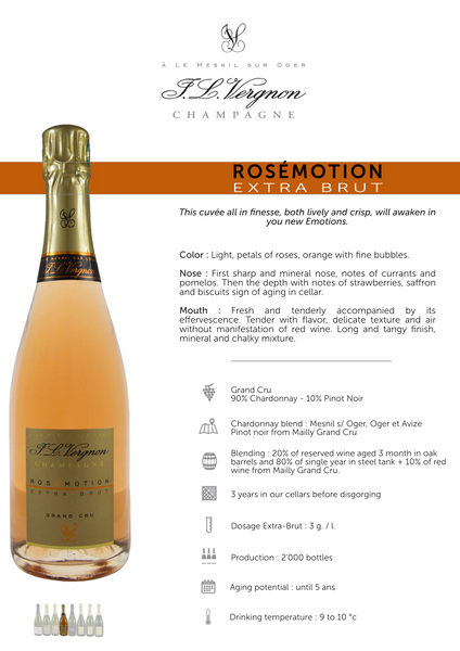 Champagne J L Vergnon Rosemotion Extra Brut Grand Cru NV 750ml