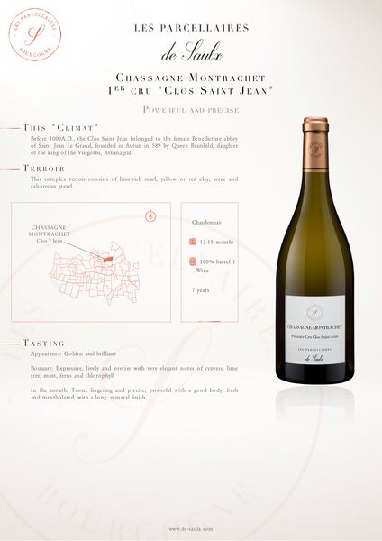 Les Parcellaires de Saulx Chassagne-Montrachet 1er Cru Clos St Jean Blanc 2017 750ml